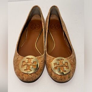 Tory Burch Cork and Gold Flats Women’s 6M
